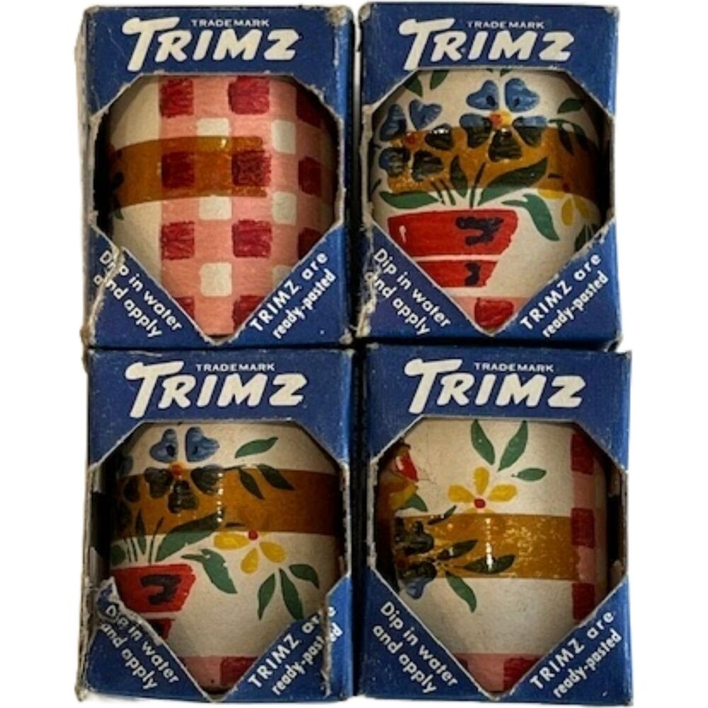 Set of 4 Vintage 1930s Red Gingham Wallpaper Rolls - TRIMZ